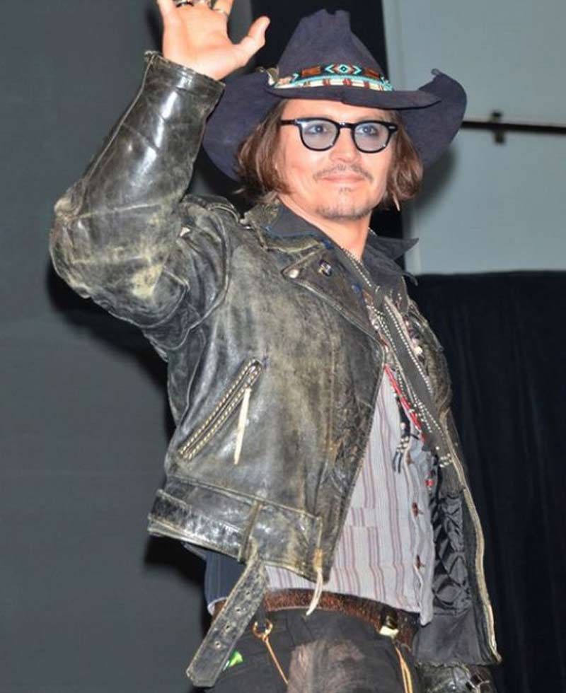 Johnny Depp Vintage Black Leather Jacket